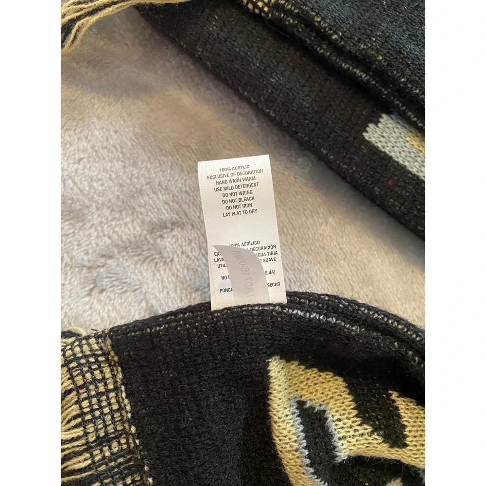 NWT‎ Purdue Scarf Unisex OS Black Gold Boilermakers Knit Fringe NCAA